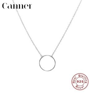 Sterling Stackable circle necklace silver or gold